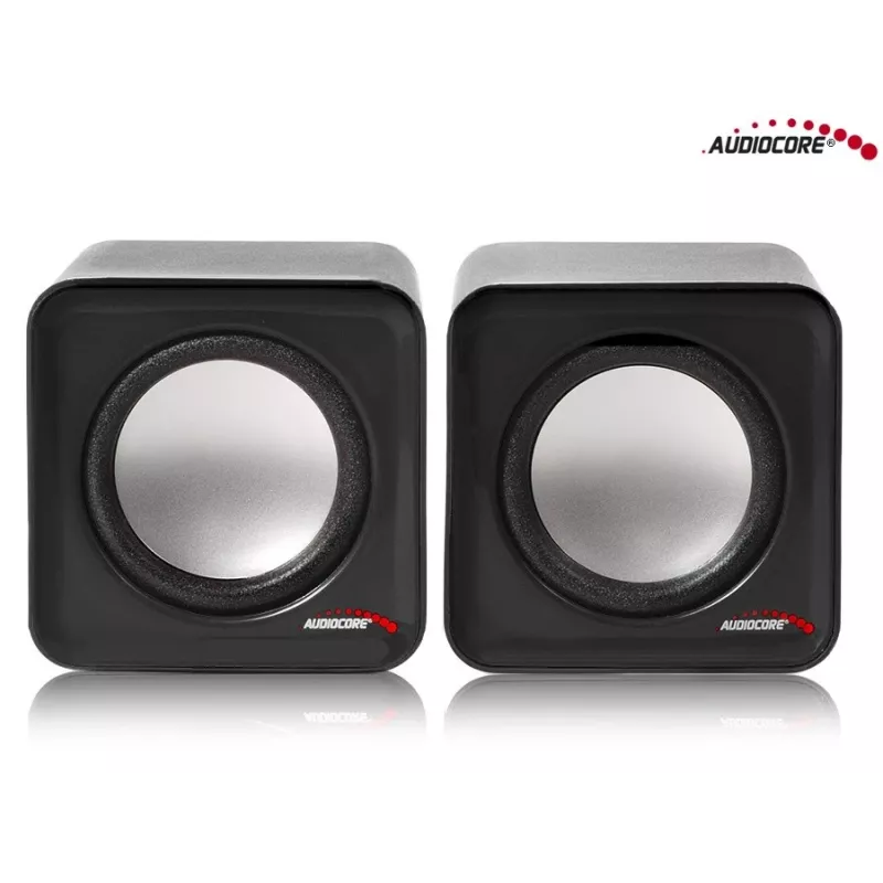 2-drożny głośnik PC Audiocore AC870 B — 3 W RMS, przewodowe zasilanie USB, wejście 3,5 mm, kanały 2.0