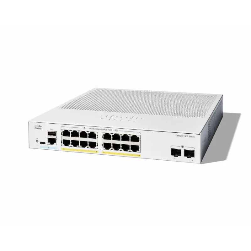 Przełącznik zarządzalny Cisco Catalyst 1300-16FP-2G 16 portów GE Full PoE