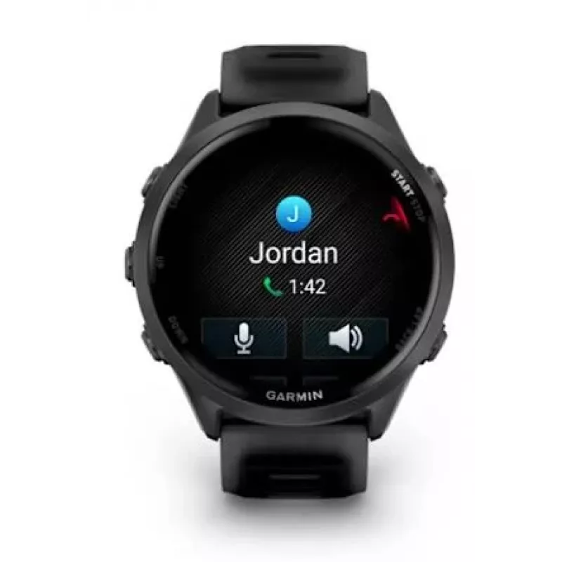 Smartwatch GARMIN Forerunner 570 — 47 mm koperta z aluminium w kolorze szarym łupkowym, półprzezroczysty czarny pasek silikonowy