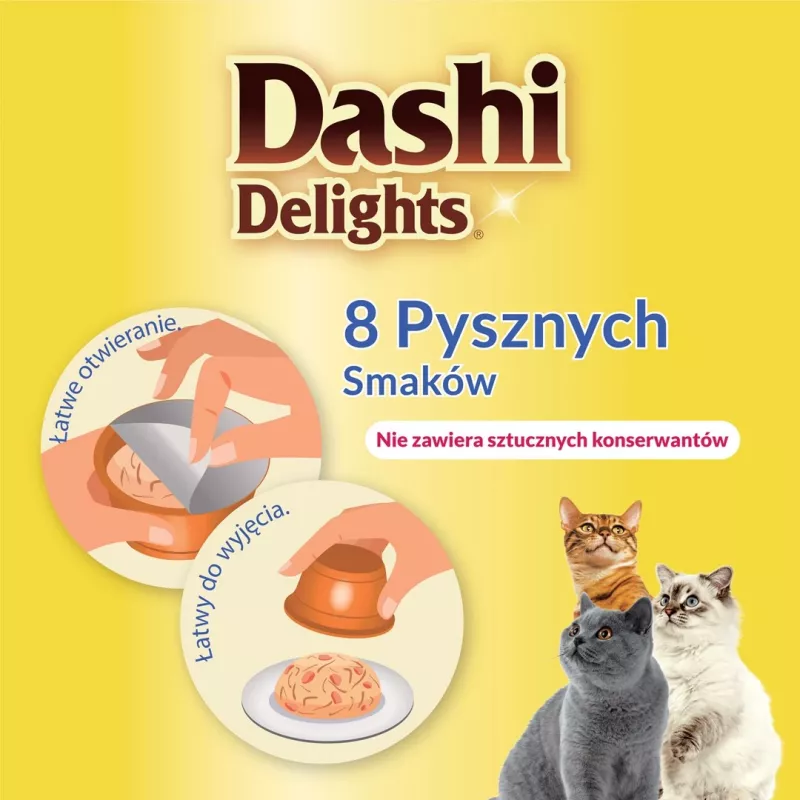 Przysmak dla kota INABA Dashi Delights Chicken & Tuna Bouillon, saszetka 70 g, bez zbóż, bez glutenu, bez soi