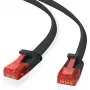 Kabel krosowy Ethernet helos Ultra płaski cienki Cat 6 5.0 m Czarny