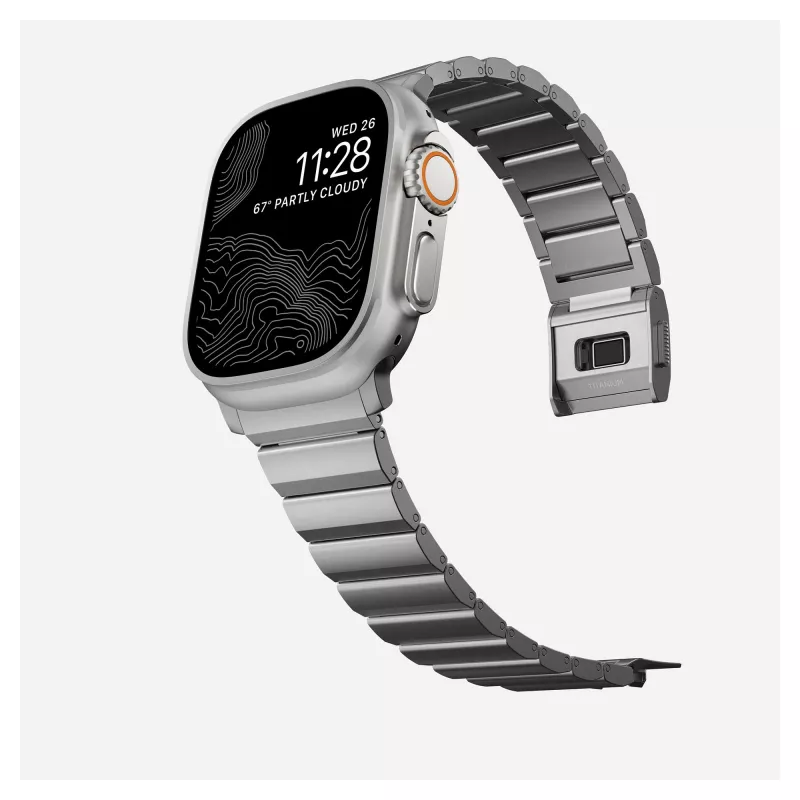 Pasek tytanowy NOMAD do Apple Watch 46mm/49mm srebrny