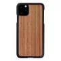 Etui na smartfona man and wood iPhone 11 Pro Max — czarny orzech, drewniany tył, ramka ochronna
