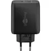 USB-C Dual-Fast Charger, PD, GaN, 65 W (czarny, 1x USB-C, 1x USB-A, Power Delivery)