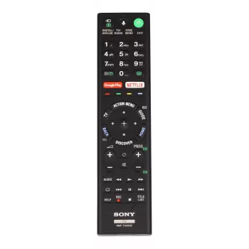 Pilot zdalnego sterowania Sony RMF-TX200E do telewizora Smart TV z funkcją sterowania głosowego i podświetlanymi przyciskami