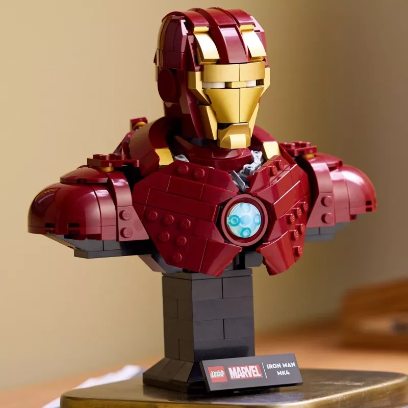 Zestaw konstrukcyjny LEGO Marvel Super Heroes Iron Man MK4 model 3D, 436 elementów, zawiera 1 minifigurkę, od 18. roku życia