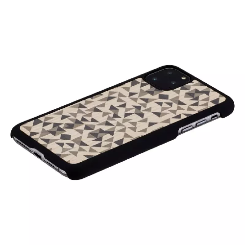 Etui na telefon man and wood do iPhone 11 Pro Max — czarny wzór mono triangle
