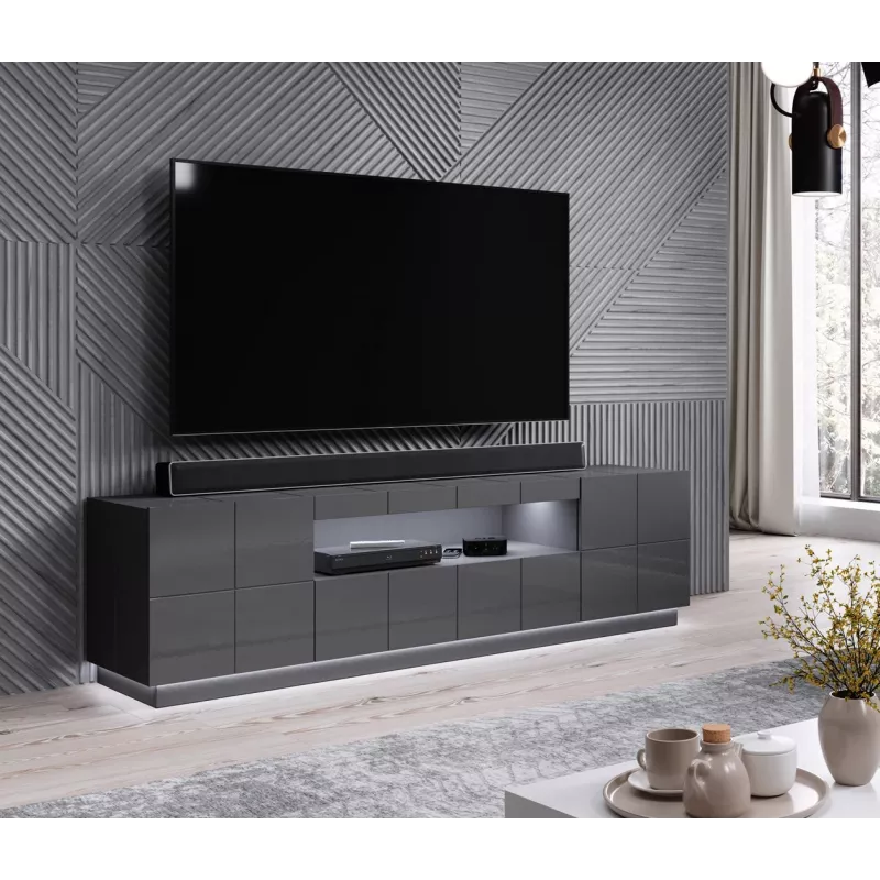 Szafka RTV z oświetleniem LED Cama Meble REJA — natynkowa, światło białe, zasilanie AC