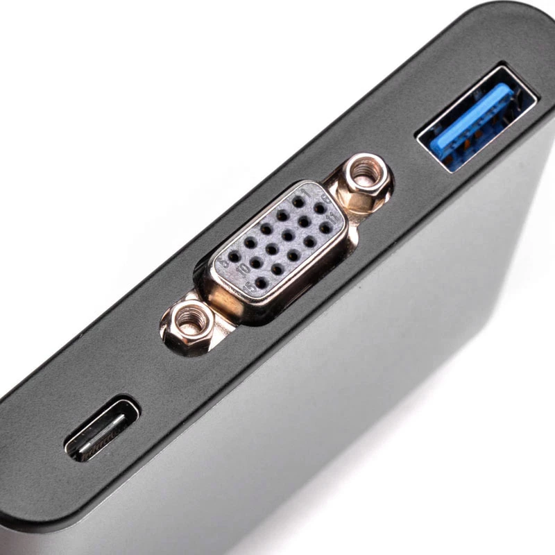 Zewnętrzny adapter wideo SILVERSTONE CH7517 USB-C na VGA (Chrontel CH7517) złącze wyświetlacza zewnętrznego