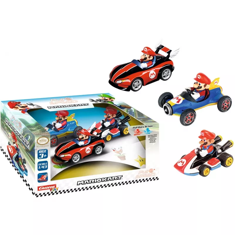 Zestaw pojazdów Mario Kart 3 szt. pull&speed