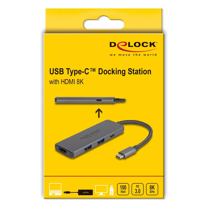 Stacja dokująca DeLOCK USB Type-C 8K HDMI USB PD 3.0 100 W