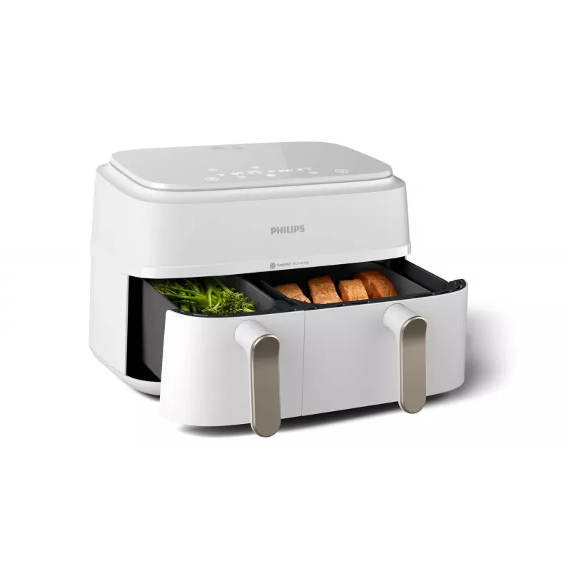 Philips 3000 series NA353/10 frytkownica Podwójna 9 L Wolnostojąca 2750 W Frytkownica na gorące powietrze Srebrny, Biały