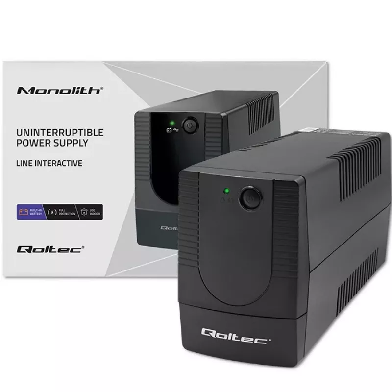 Qoltec 53774 zasilacz awaryjny (UPS) Line-Interactive 1 kVA 600 W 1 gniazdo AC