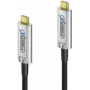 Kabel USB FiberX FX-I600-010 10 m USB 3.2 Gen 1 USB-C Czarny Srebrny