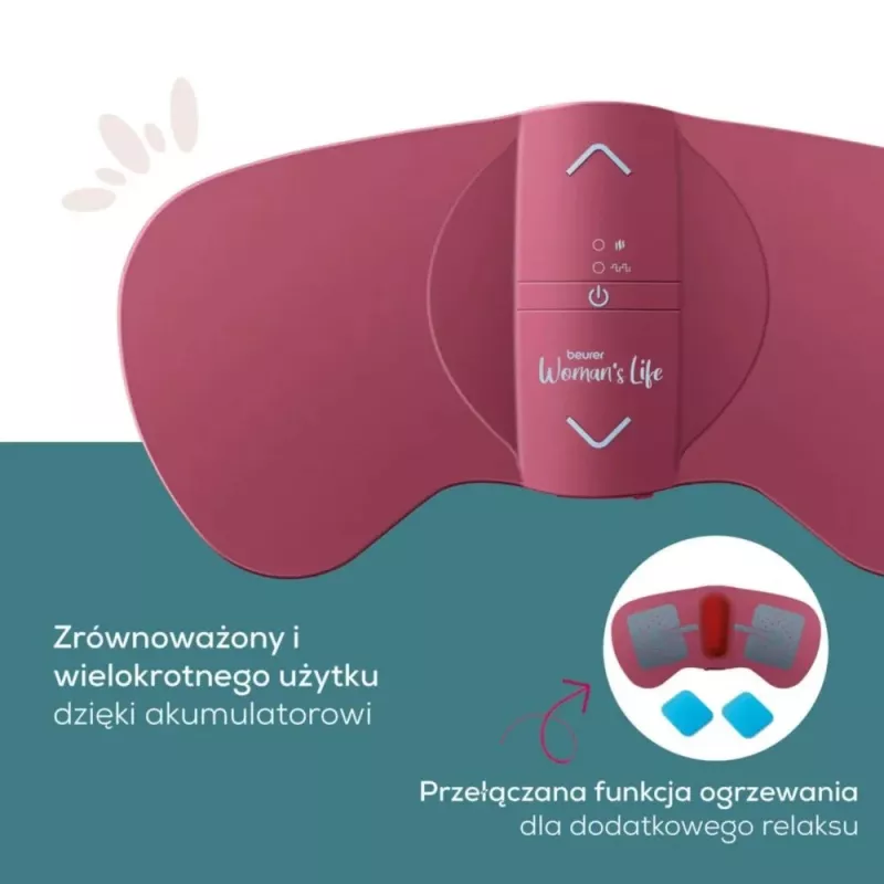 Masażer menstruacyjny Beurer EM 50 Berry — elektryczne urządzenie łagodzące ból menstruacyjny