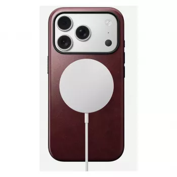 Etui na telefon Nomad Modern Leather Case do iPhone 17 Pro, skóra + TPU + PC, pasuje do ekranu 16 cm (6,3 cala), Bordeaux