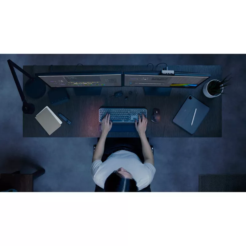 Logitech MX Keys S Combo klawiatura Mysz w zestawie Biurowa RF Bezprzewodowy + Bluetooth QWERTZ Szwajcarski Grafit