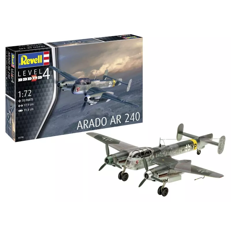 Plastikowy model do sklejania REVELL Arado AR-240 w skali 1/72 — model samolotu do montażu