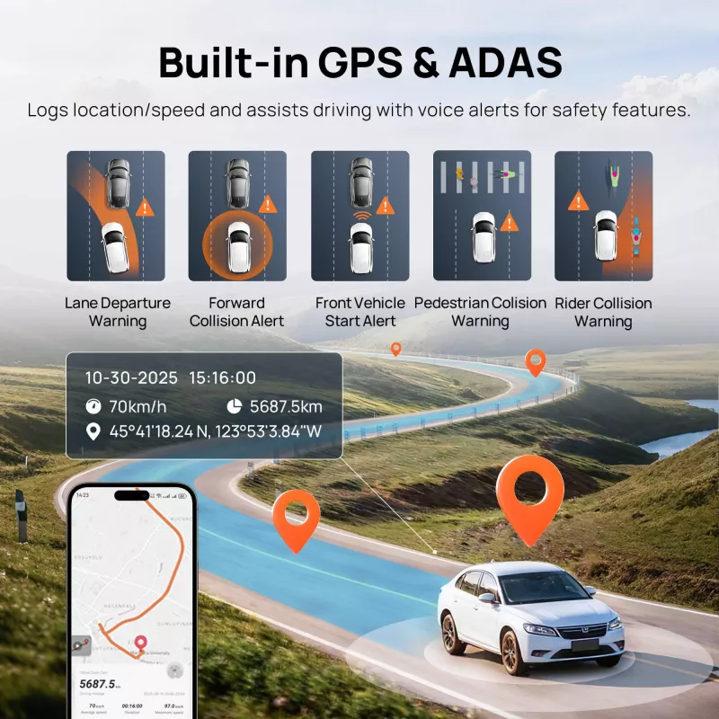 Dash Cam 70mai A810S 4K z modułem GPS RC24 — zestaw 70mai A810S