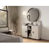 Komoda Cama Meble SOHO 120×41×80 cm — fronty cashmere, czarny korpus