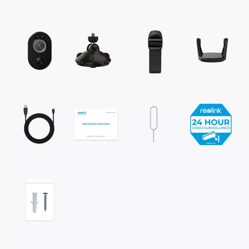 Reolink Argus Series B330 Wi-Fi Surveillance Camera Czarny 5MP (2880x1616), zasilany bateriami, IP65-ochrona przed warunkami atmosferycznymi, noktowizja w kolorze, inteligentne wykrywanie
