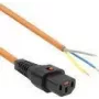 ACT Powercord C13 IEC Lock - otwarty koniec pomarańczowy 3 m, PC967