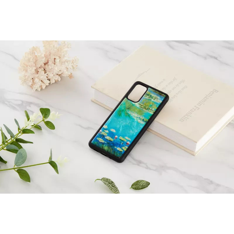 Etui na telefon iKins Samsung Galaxy S20+ — czarne lilie wodne
