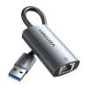 Adapter USB na Gigabit Ethernet Vention CEZ — przewodowy interfejs hosta USB, 1000 Mbit/s, szary