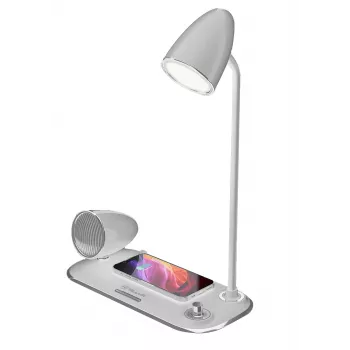 Bezprzewodowa ładowarka biurkowa Tellur TLL151371 z głośnikiem Bluetooth i lampką biurkową