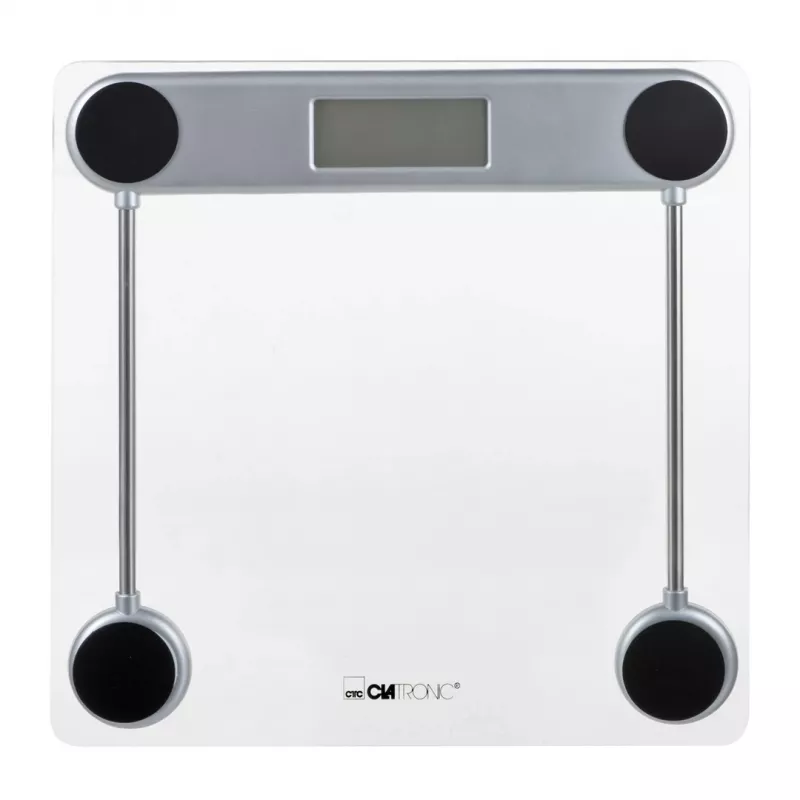 Elektroniczna waga osobista CLATRONIC PW 3368 — maks. 150 kg, dokładność 100 g, szklana platforma