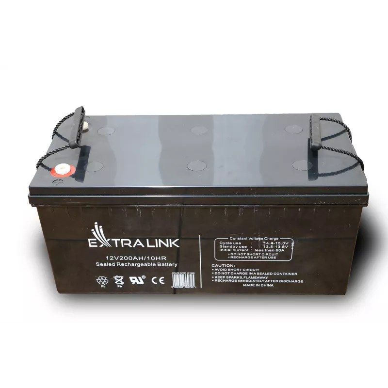 Extralink Accumulator AGM 12V 200Ah szczelny kwasowo-ołowiowy (VRLA), 12 V, 200 Ah, bezobsługowy