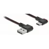 Kabel USB DeLOCK EASY-USB 2.0 Typ-A męski na Typ-C męski kątowy 0,2 m czarny