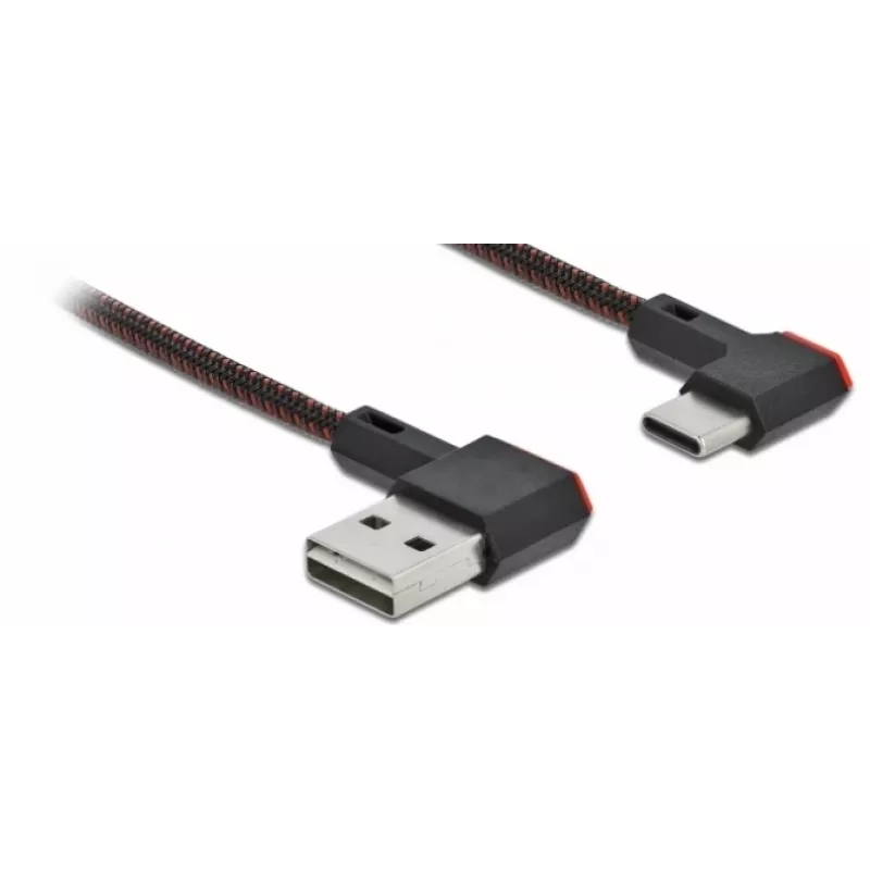 Kabel USB DeLOCK EASY-USB 2.0 Typ-A męski na Typ-C męski kątowy 0,2 m czarny