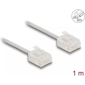 Kabel sieciowy DeLOCK RJ45 Cat.6 UTP Ultra cienki 1m Szary