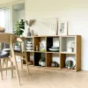 Living room bookcase Top e Shop MALAX 2X4 ARTISAN, natural wood, 8 shelves, 1470×300×750 mm