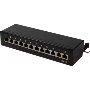 LogiLink Panel dystrybucyjny 19-calowy do szafy Cat6 STP 16 portów szary