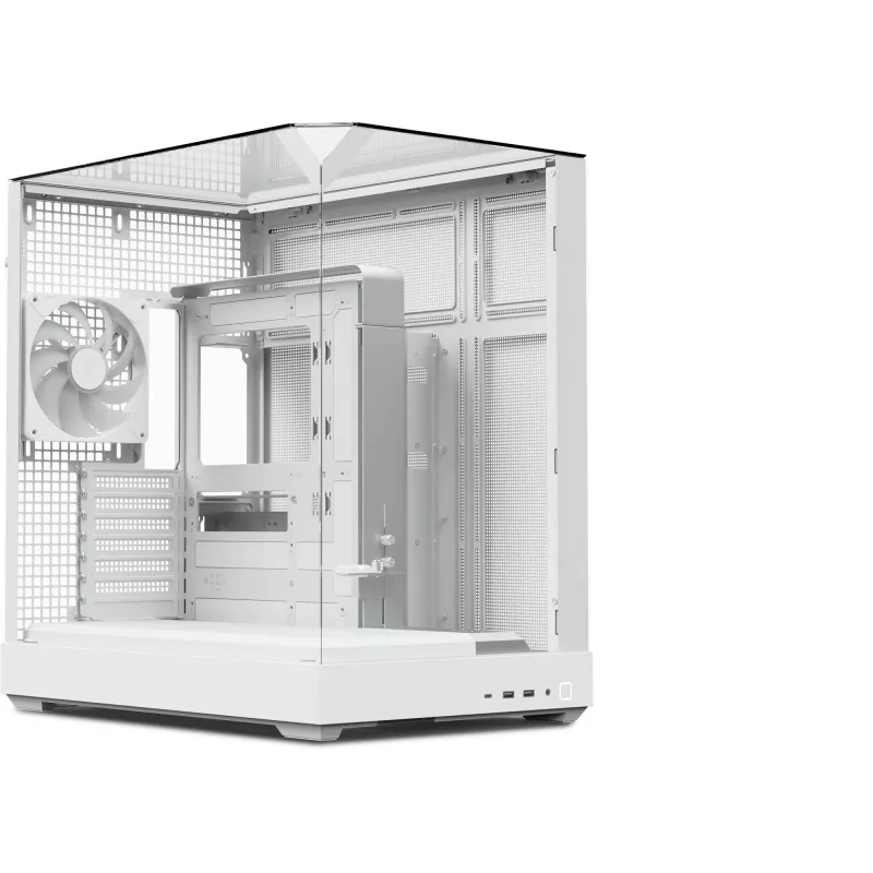Obudowa APNX Tower V2 — biała, panele ze szkła hartowanego x3