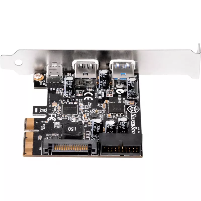 SilverStone ECU05 - adapter USB - PCIe 2,0 x2 niskoprofilowy - USB 3,1 typu C x 1 + USB3.0 x 2 + USB3.0 (wewnętrzne) x 2 (SST-ECU05)
