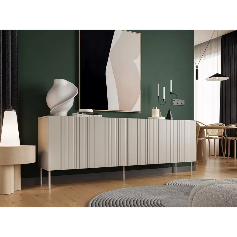 Komoda Cama Meble ISLA 2000x400x750 mm, mat kaszmirowy, korpus z płyty wiórowej