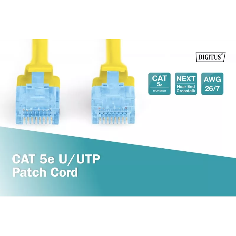 Kabel krosowy Digitus CAT 5e U/UTP DK-1512-050/Y 5m Żółty