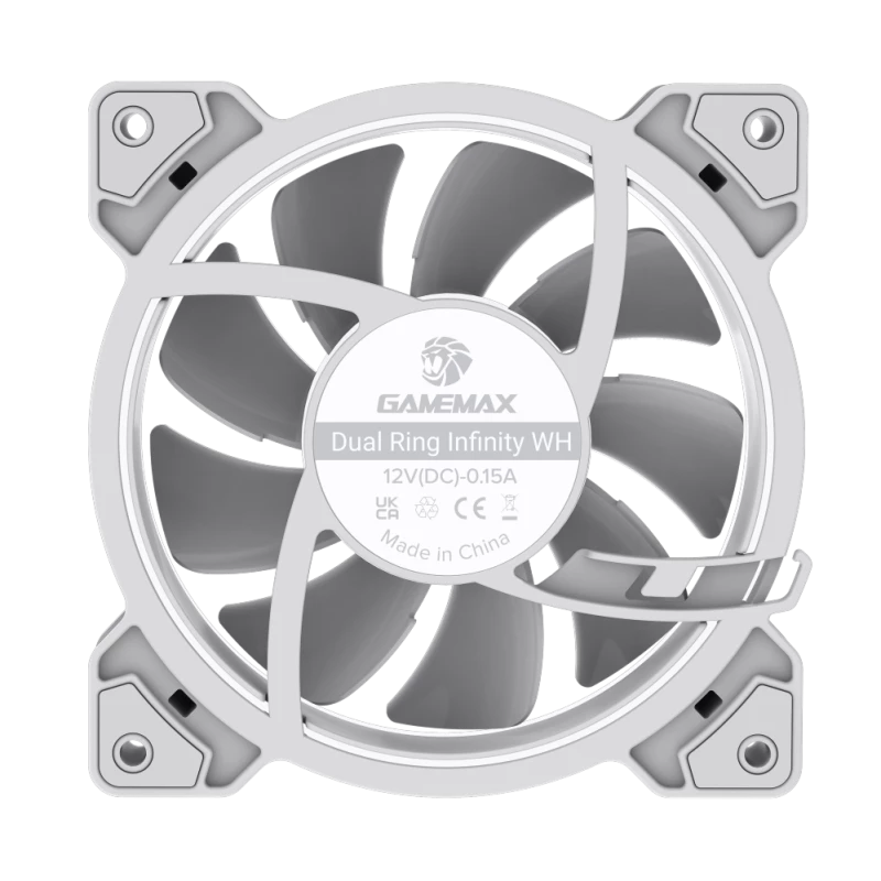Gamemax | Wentylator obudowy | DUAL RING INFINITY | Biały