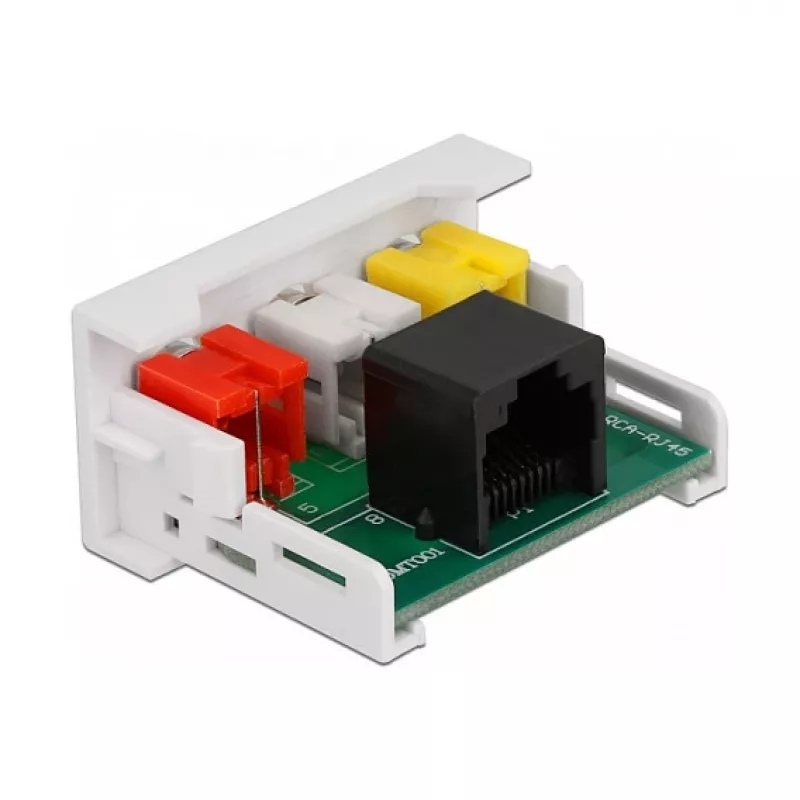 DeLOCK Easy 45 Moduł 3 x RCA żeński do RJ45 żeński port 22,5 x 45 mm
