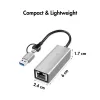Adapter Ethernet USB-A/-C do 2,5G, szary