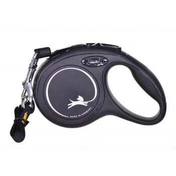 Smycz automatyczna Flexi New Classic Cat XS 3 m — linka dla małych zwierząt, czarna, maks. obciążenie 8 kg