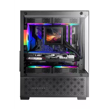 Mini Tower obudowa PC TACENS Mars Gaming MC-SE2 — Mini-ITX / Micro-ATX, czarna, okno boczne, zasilacz na dole, obsługa 2x2.5 cala + 1x3.5 cala
