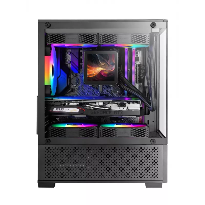Mini Tower obudowa PC TACENS Mars Gaming MC-SE2 — Mini-ITX / Micro-ATX, czarna, okno boczne, zasilacz na dole, obsługa 2x2.5 cala + 1x3.5 cala