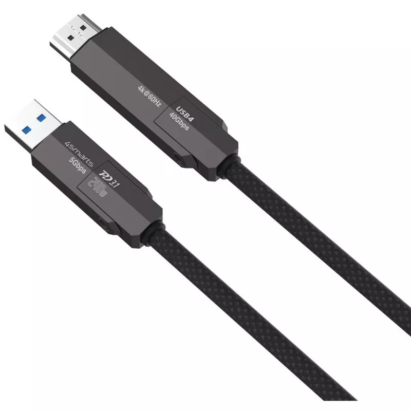 Kabel USB4 HDMI 4smarts ComboCord 240W 1.5 m – USB4 na HDMI, zasilanie 240W, długość 1,5m