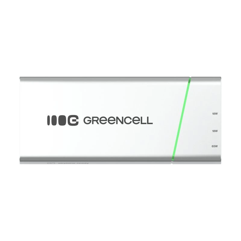 Przenośny akumulator zielony Cell BPLGC20P 20800 mAh litowo-jonowy, USB-C PD 65W, 2x USB-C + 1x USB-A, aluminiowa obudowa