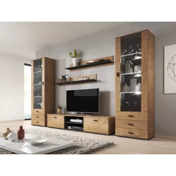 Cama set of two shelves 125cm SOHO lefkas oak/Czarny