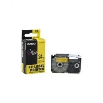 Taśma do etykietowania CASIO XR-24YW 24 mm, czarny na żółtym